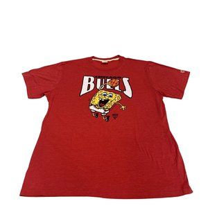 Mens Homage Sponge Bob Chicago Bulls T-shirt Red XXL